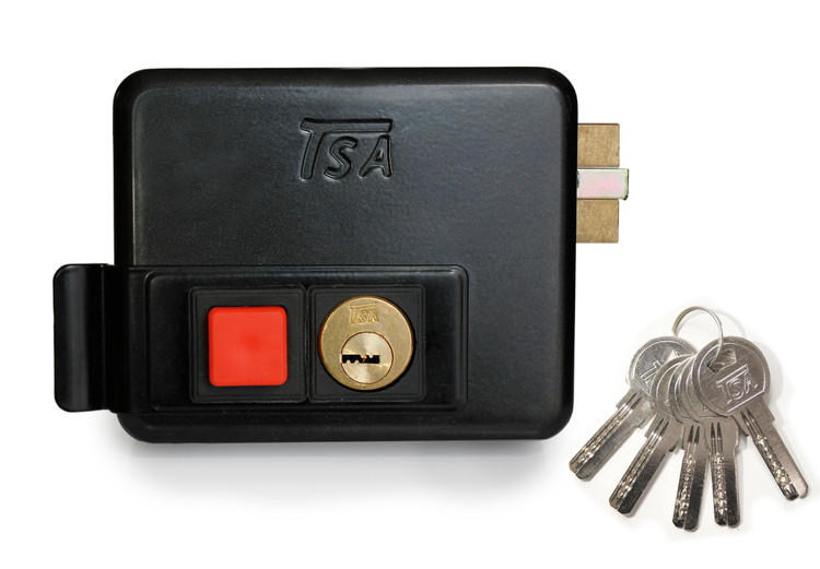 قفل برقی تکسا TSA مدل 7072 با کلید دو پله/دو شیار — مناسب درب حیاط و ورودی ساختمان